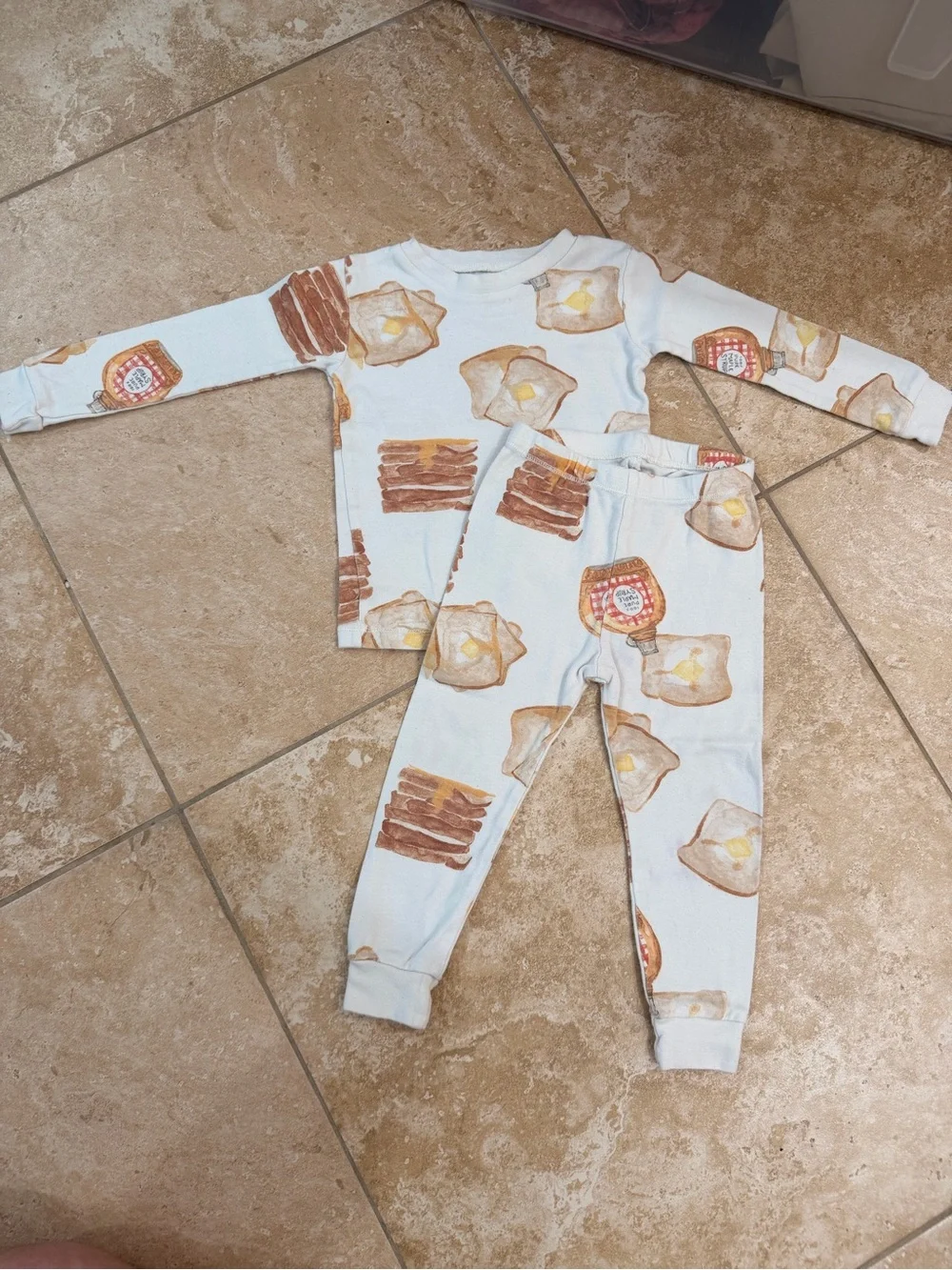 Toddler Unisex French Toast 100% Organic Pajama Set